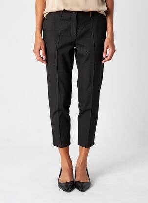Pantalon 7/8 talie cu cleme negru COUTURIST femeie