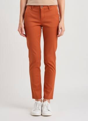 Pantalon slim buzunare portocalie COUTURIST femeie