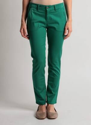 Pantalon slim buzunare verde închis COUTURIST femeie