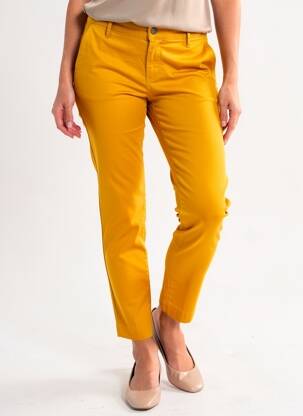 Pantalon slim buzunare galben COUTURIST femeie