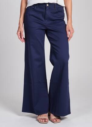 Pantalon evazat închidere cu fermoar sub clapetă cu nasturi albastru COUTURIST femeie