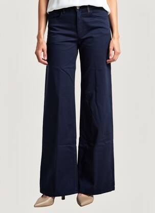 Pantalon evazat închidere cu fermoar sub clapetă cu nasturi albastru COUTURIST femeie
