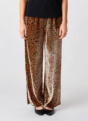 Pantalon drept talie elastică bej COUTURIST femeie