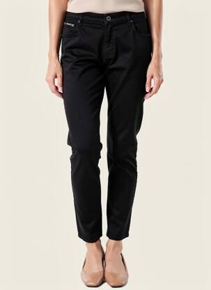 Pantalon slim țesătură poplin mărime normală negru COUTURIST femeie