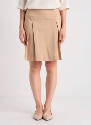 Fustă scurtă croială dreaptă bej COUTURIST femeie