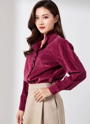 Cămașă croială cambrată mâneci lungi violet COUTURIST femeie