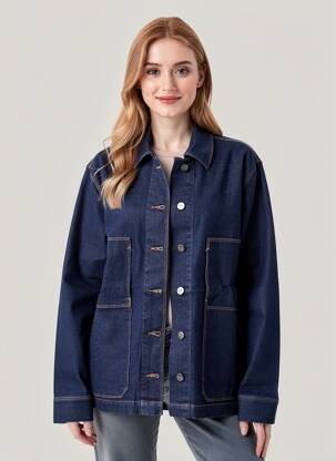 Jachete casual croială dreaptă albastru COUTURIST femeie