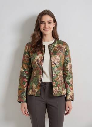 Jachete casual guler rotund verde COUTURIST femeie