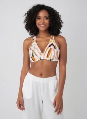 Sutien de costum de baie elasticitate sutien cupe întregi cu decolteu înalt alb FREYA femme