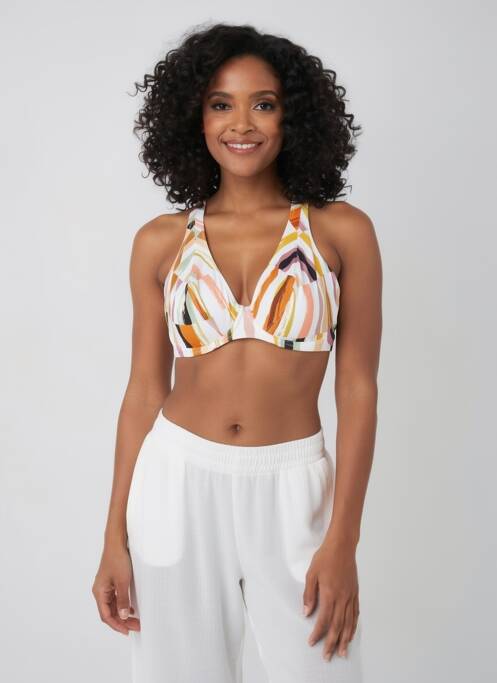 Sutien de costum de baie elasticitate sutien cupe întregi cu decolteu înalt alb FREYA femme