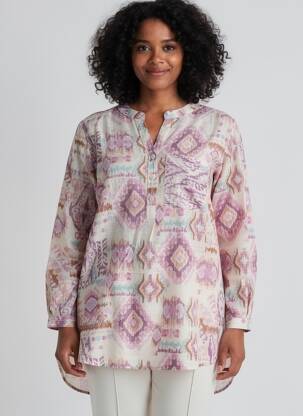 Bluză țesătură poplin mâneci lungi violet CHRISTY femeie