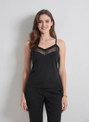 Top/caraco efect material satinat negru YSABEL MORA femeie