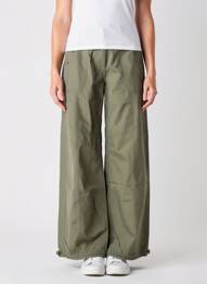 Pantalon larg țesătură poplin mărime normală verde PHILDAR femme