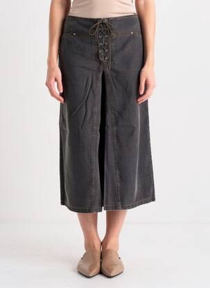 Pantalon trei sferturi elasticitate mărime normală gri AQUARELLE femeie