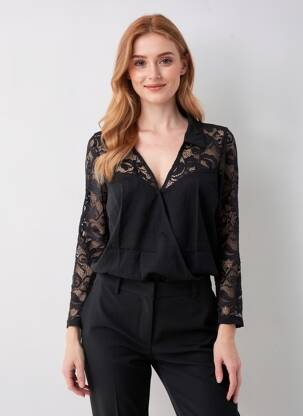 Body de lenjerie broderie negru CHARLOTT' femeie