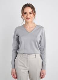 Pulover croială cambrată mâneci lungi gri DIX ONZE (TEN-ELEVEN) femme