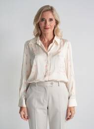 Cămașă imprimeu fantezie mâneci lungi bej BLANC BOHEME femme