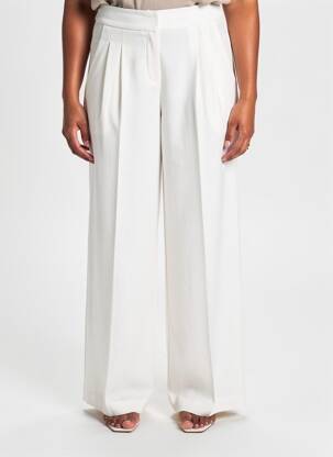 Pantalon drept talie elastică alb RAFFAELLO ROSSI femeie