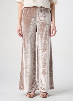 Pantalon evazat talie elastică bej HBT femeie