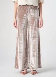 Pantalon evazat talie elastică bej HBT femme
