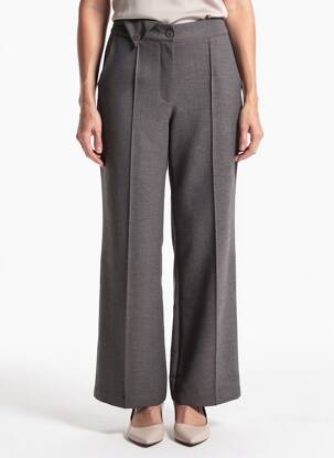 Pantalon drept închidere cu fermoar sub clapetă cu nasturi gri NÜ femme