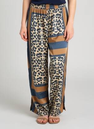 Pantalon drept talie elastică albastru LM LULU femeie