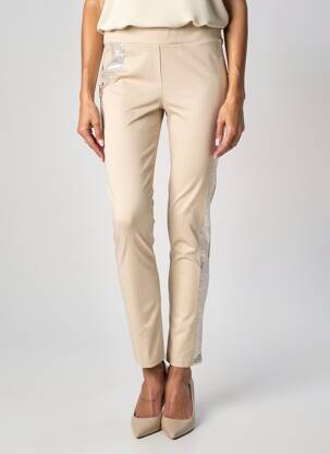 Pantalon slim talie elastică bej ELLY ITALIA femeie