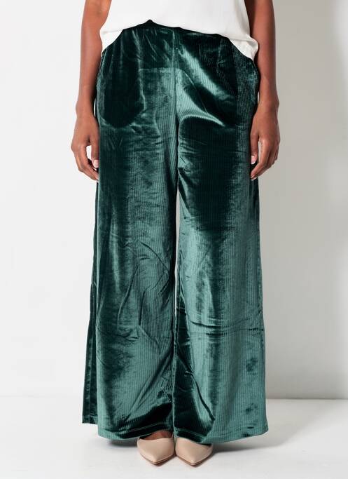 Pantalon evazat talie elastică verde HBT femme