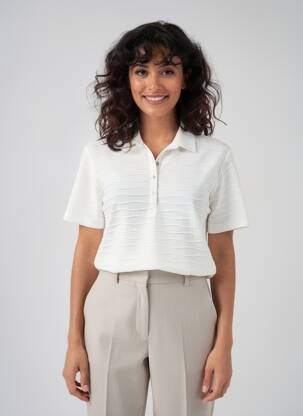 Polo elasticitate mâneci scurte bej RABE femme