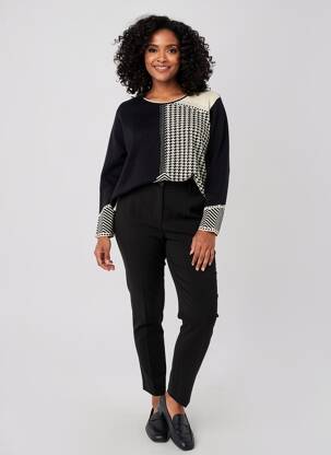 Pulover croială cambrată mâneci lungi negru FRANCE RIVOIRE femme