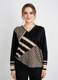 Pulover croială cambrată mâneci lungi negru GREGORY PAT femme