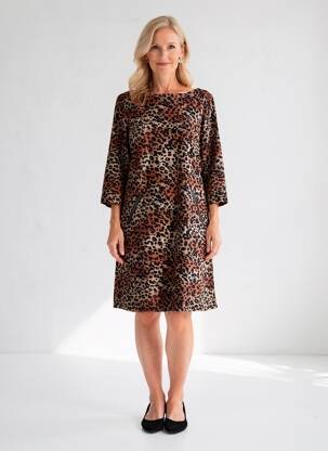 Rochie scurtă mâneci 3/4 mâneci 3/4 negru VEGAS femme