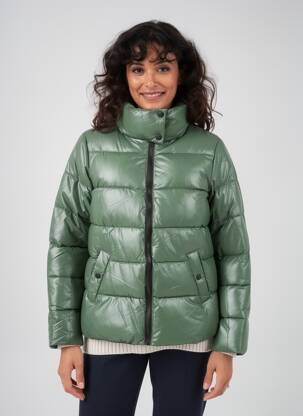 Geacă matlasată mâneci lungi fără glugă verde ATTRAIT femeie