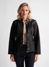 Jachete casual țesătură suedină negru S.QUISE femme