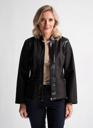 Jachete casual țesătură suedină negru S.QUISE femme