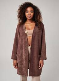 Vestă cu mâneci lungi elasticitate maro 2W PARIS femme