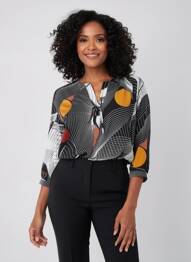 Tunică mâneci lungi imprimeu fantezie negru JEAN MARC PHILIPPE femme