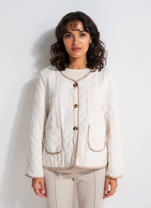 Geacă matlasată buzunare fără glugă bej O.P.L FASHION femme