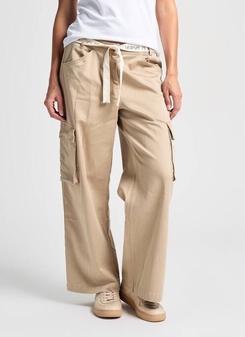 Pantalon cargo croială dreaptă mărime normală bej LE TEMPS DES CERISES femme
