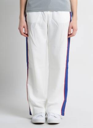 Pantalon drept țesătură poplin mărime normală alb SHOWNY femeie