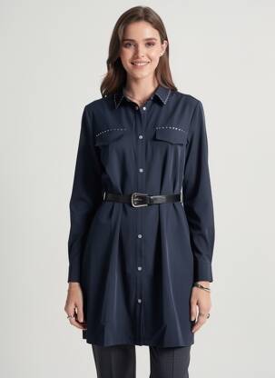 Rochie midi mâneci lungi mâneci lungi albastru TIFFOSI femeie