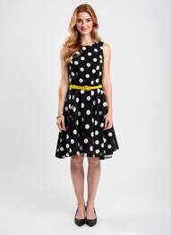 Rochie midi fără mâneci fără mâneci galben HIPPOCAMPE femeie