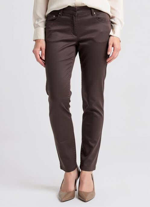 Pantalon slim elasticitate mărime normală maro MORGAN femme