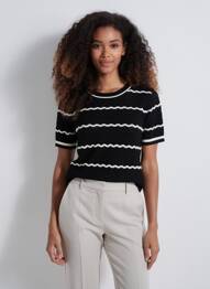 Tricou croială cambrată mâneci scurte negru MORGAN femme
