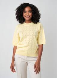 Tricou croială cambrată mâneci scurte galben MORGAN femeie