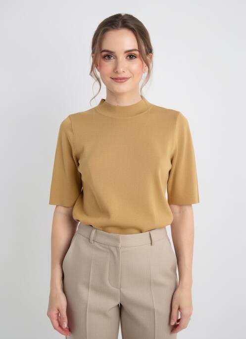 Tricou croială cambrată mâneci scurte maro MOLLY BRACKEN femme
