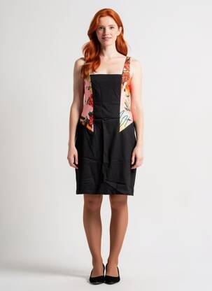 Rochie scurtă fără mâneci fără mâneci negru DESIGUAL femeie
