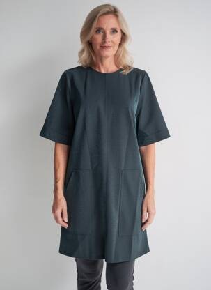 Rochie scurtă mâneci 3/4 mâneci 3/4 albastru IMPERIAL femeie