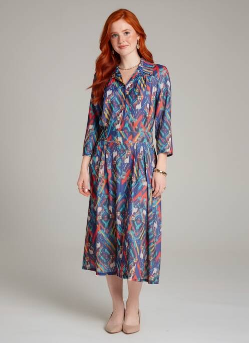 Rochie midi mâneci 3/4 mâneci 3/4 albastru EGERIE femme