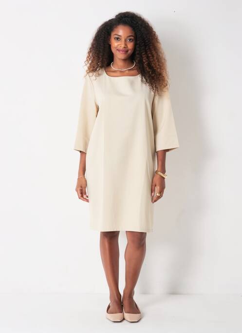 Rochie scurtă mâneci 3/4 mâneci 3/4 bej LA CROISETTE femme